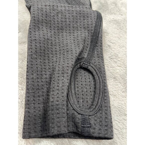 Gymshark Crop Top Women Medium Gray Seamless Long Sleeve Thumb Holes Workout - Picture 6 of 11